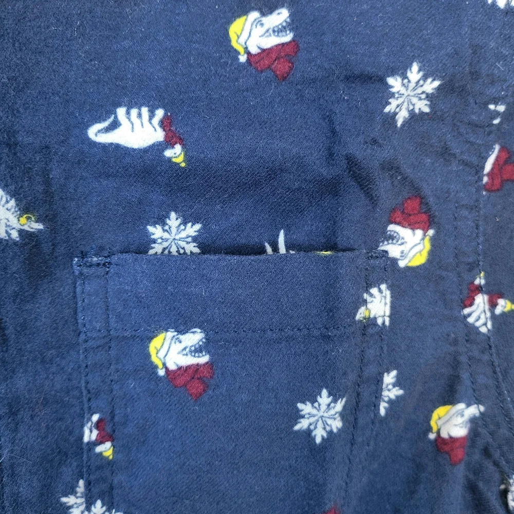 365 Kids Garanimals Boys Navy Dinosaur Pattern Long Sleeve Button Shirt Sz 7 New